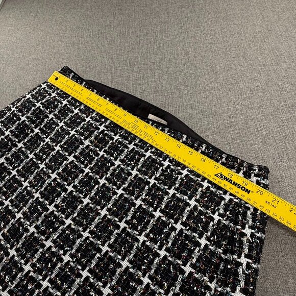 LOFT Mini Plaid Skirt‎ Metallic Multicolor Zipper Closure Lined Plus 18 - Picture 5 of 11